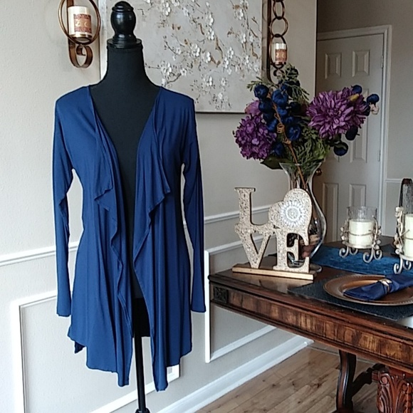 Vince Camuto Emma Open Front Blue Cardigan. Size M - Picture 4 of 17